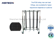 Stainless Steel Structure PCB Handling Equipment Storage Turnover Car with 4 Adjustable Bezels