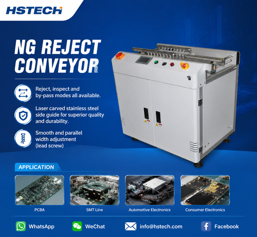บล็อกบริษัทล่าสุดเกี่ยวกับ เครื่องขนส่งแยก PCB NG ความเร็วแปรเออร์กอนอมิค เปิดตลาดจาก Hansome Technology