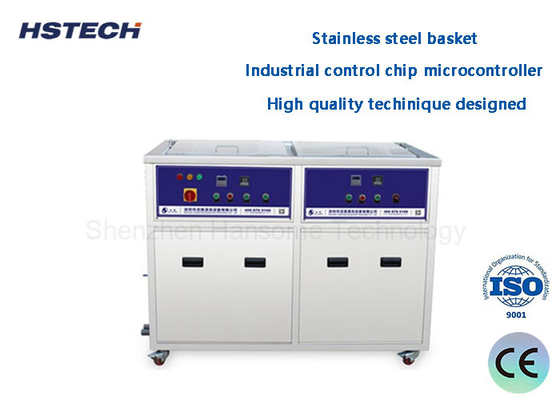 ราคาดี อุปกรณ์ทําความสะอาดด้วยเสียงฉีด ultrasonic SMT ถังสองตัว พร้อมฟังก์ชันทําความสะอาดและแห้ง ออนไลน์
