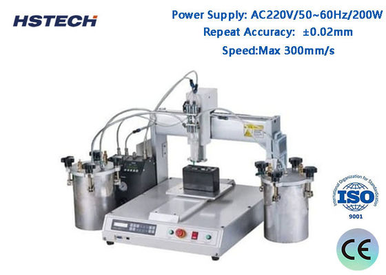 ราคาดี เครื่องจ่ายกาว LED อัตโนมัติ 4 สถานีหมุนพร้อมหน้าจอควบคุมและค่าความแม่นยำในการทำซ้ำ ±0.02 มม. ออนไลน์