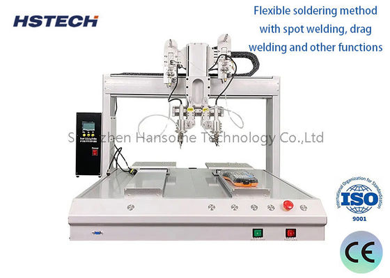 ไต้หวัน Hiwin Linear Guide Solder Robot พร้อมการทําความสะอาดอัตโนมัติและการสอดคล้องหัวเหล็ก